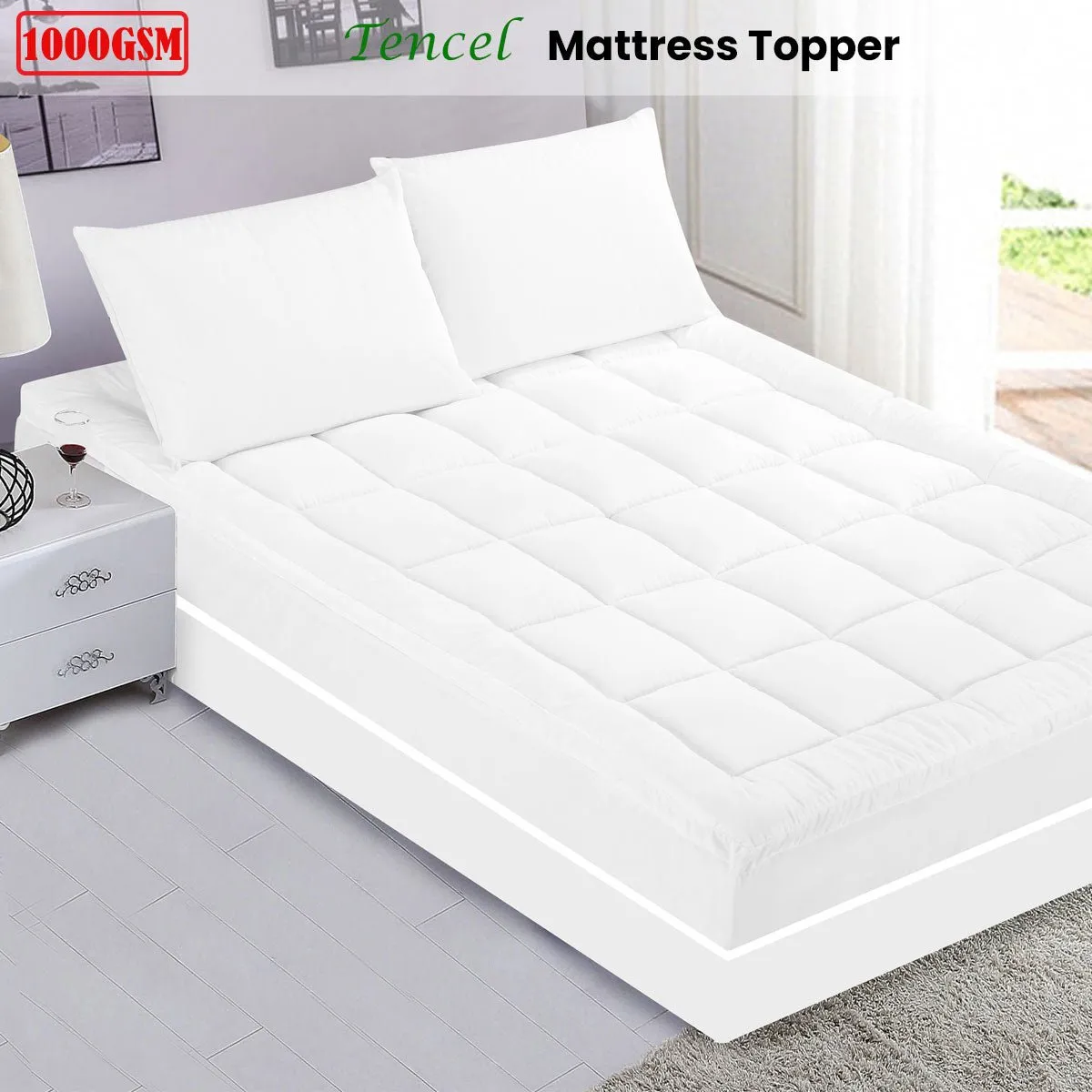 1000GSM Tencel Mattress Topper King Single