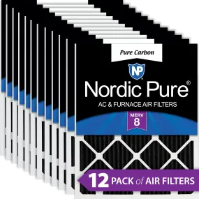 18x24x1 (17_1/2x23_1/2) Pure Carbon Odor Reduction Furnace Air Filters 12 Pack