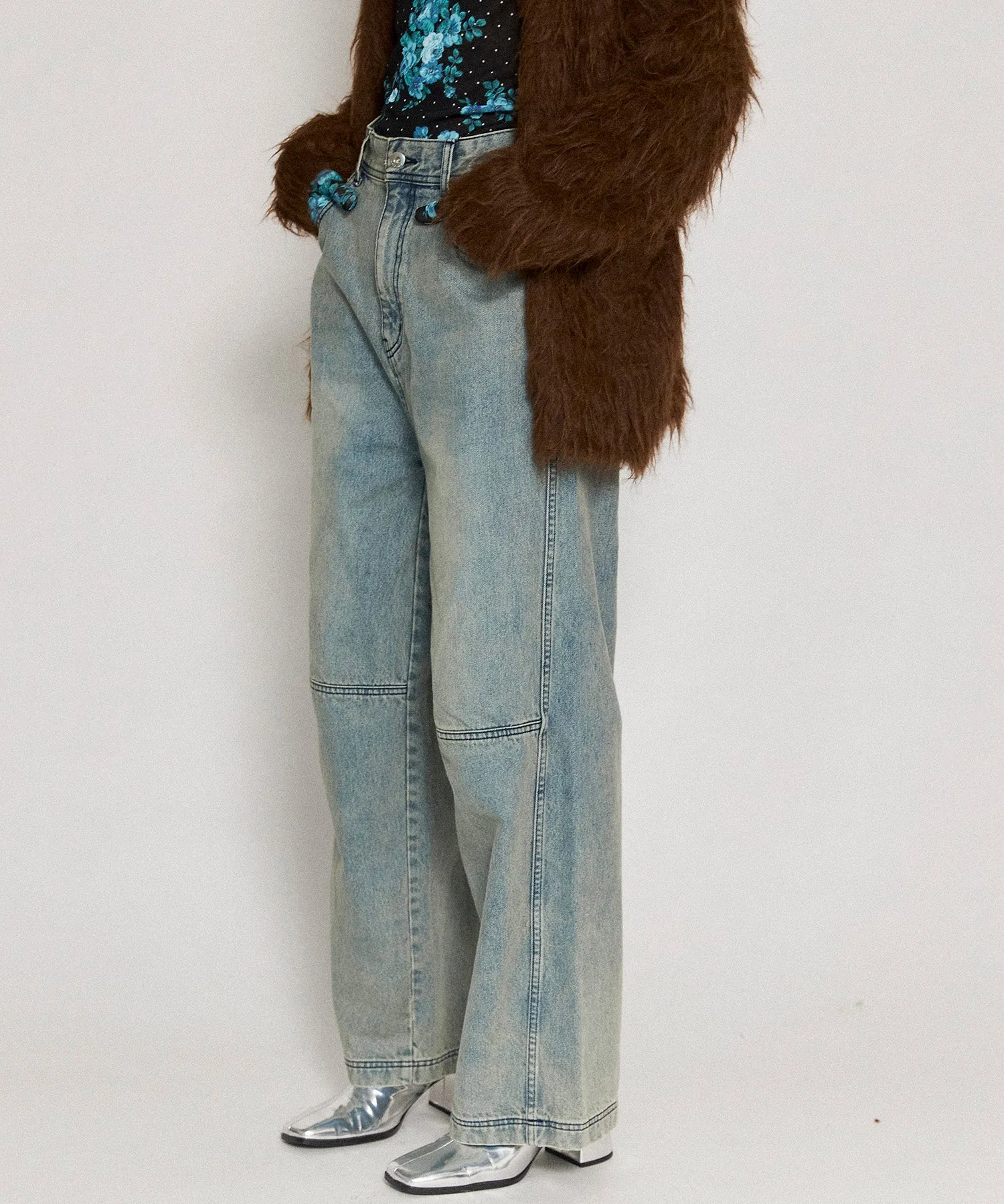 【24WINTER PRE-ORDER】Tulle Layer Denim Pants