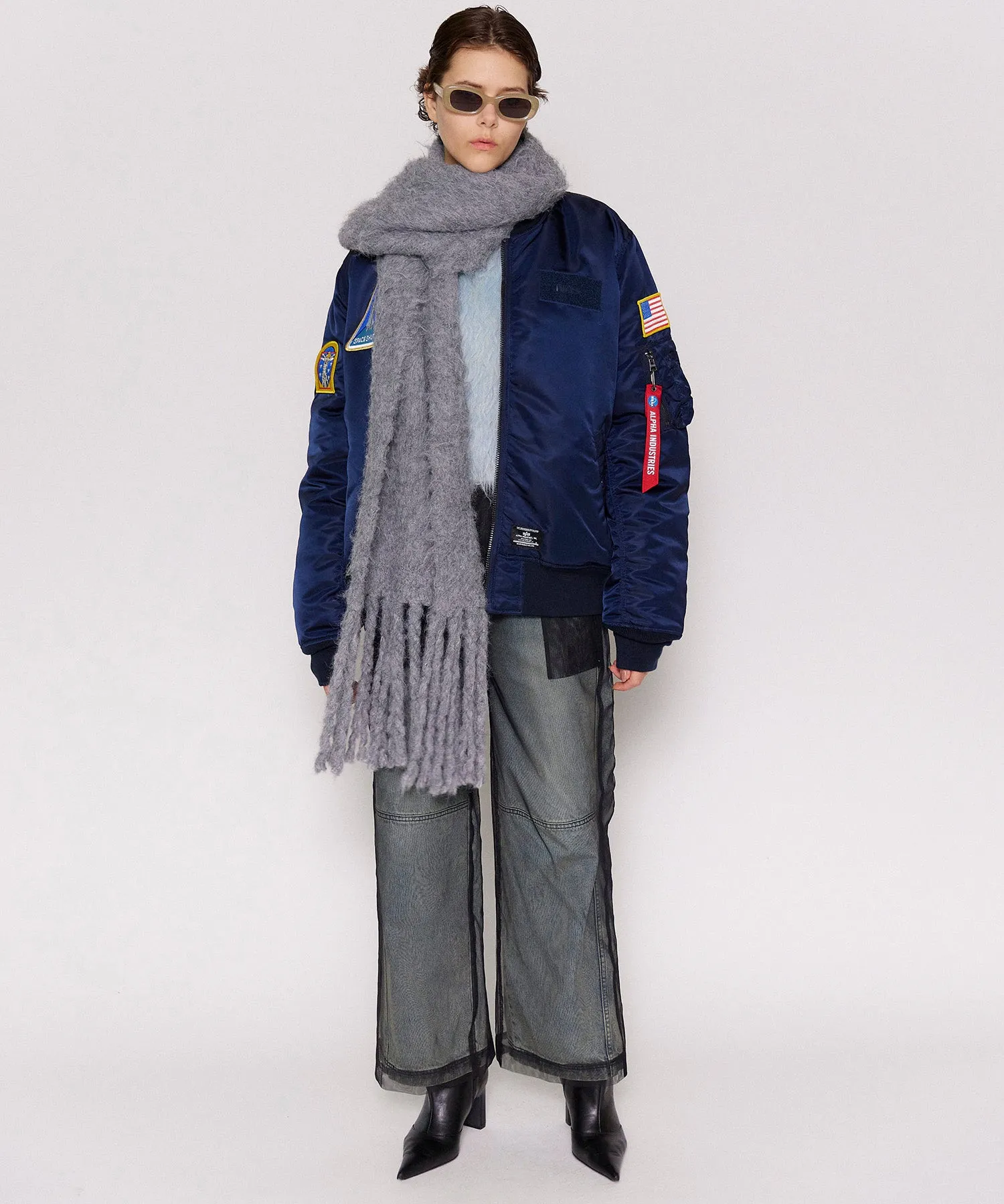 【24WINTER PRE-ORDER】Tulle Layer Denim Pants