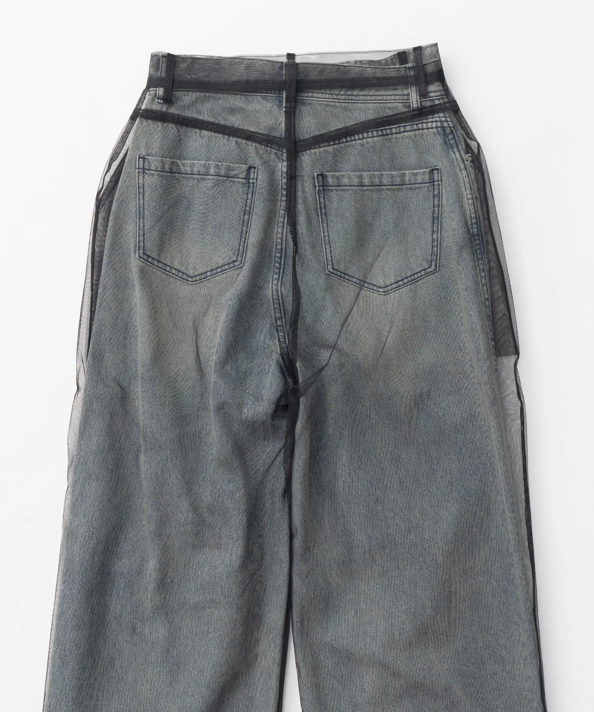 【24WINTER PRE-ORDER】Tulle Layer Denim Pants