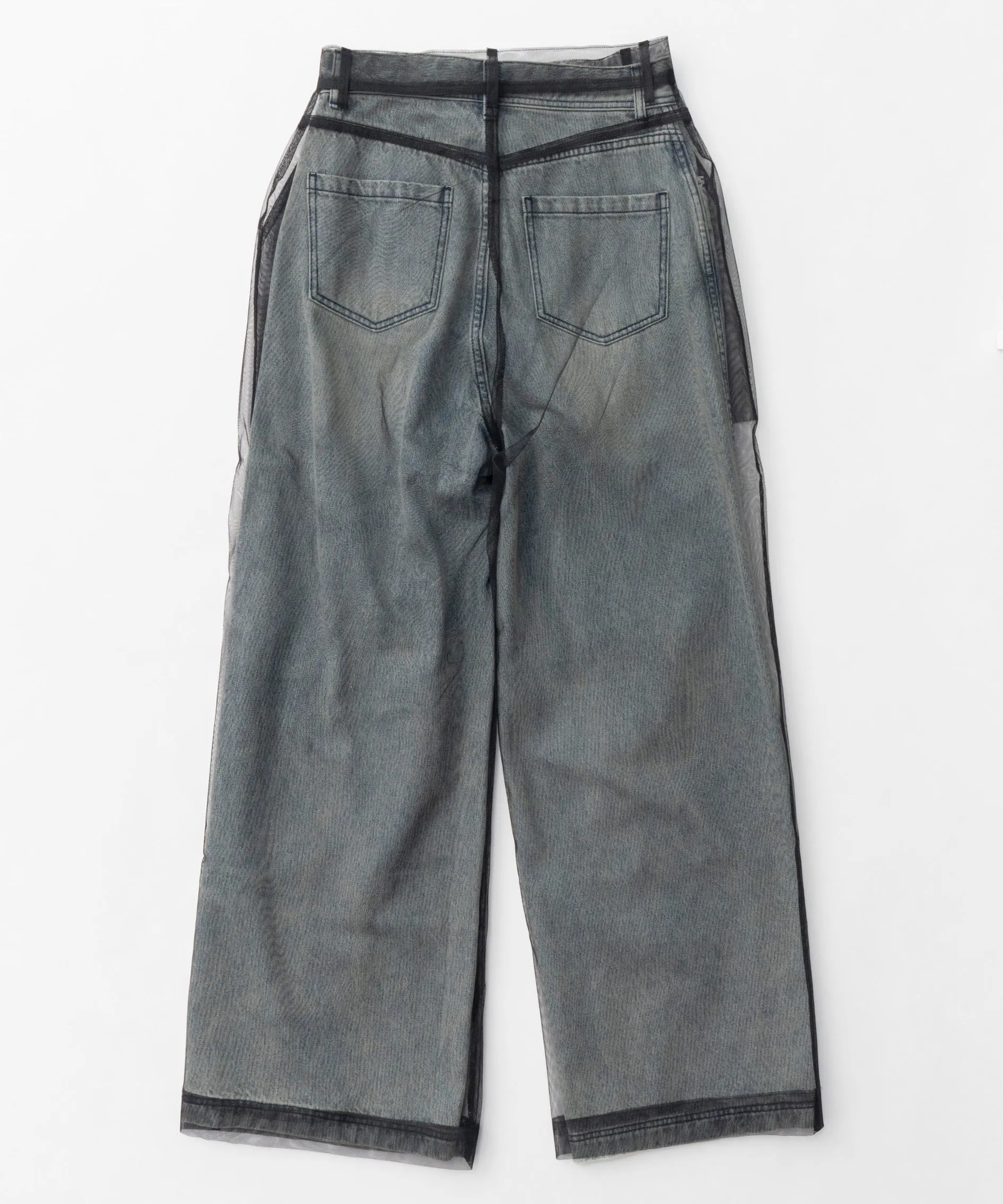 【24WINTER PRE-ORDER】Tulle Layer Denim Pants