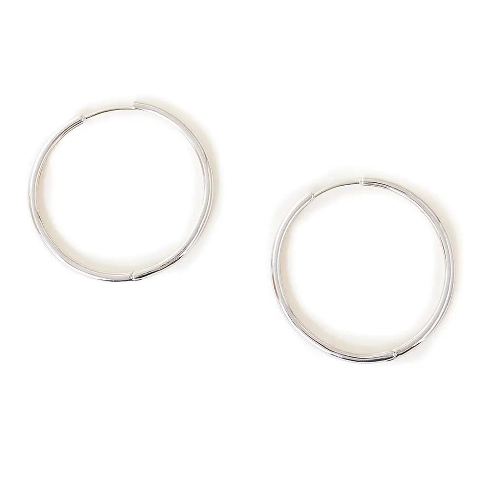 925 Pure Sterling St Silver Plated Hoops  For Women By Accessorize London