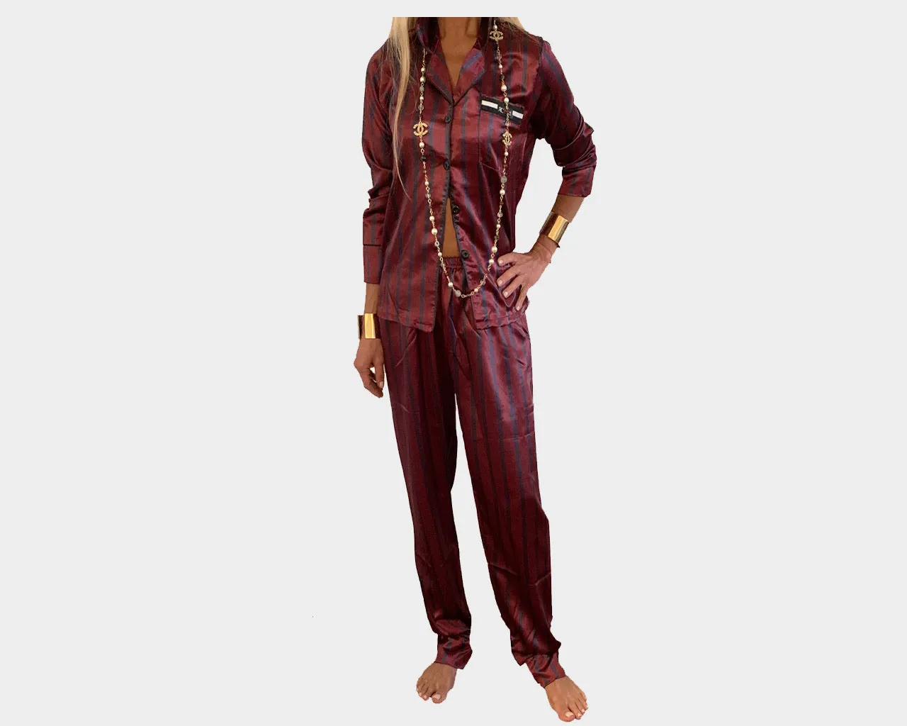 A. Plum Burst organic silk loungewear - The Monaco