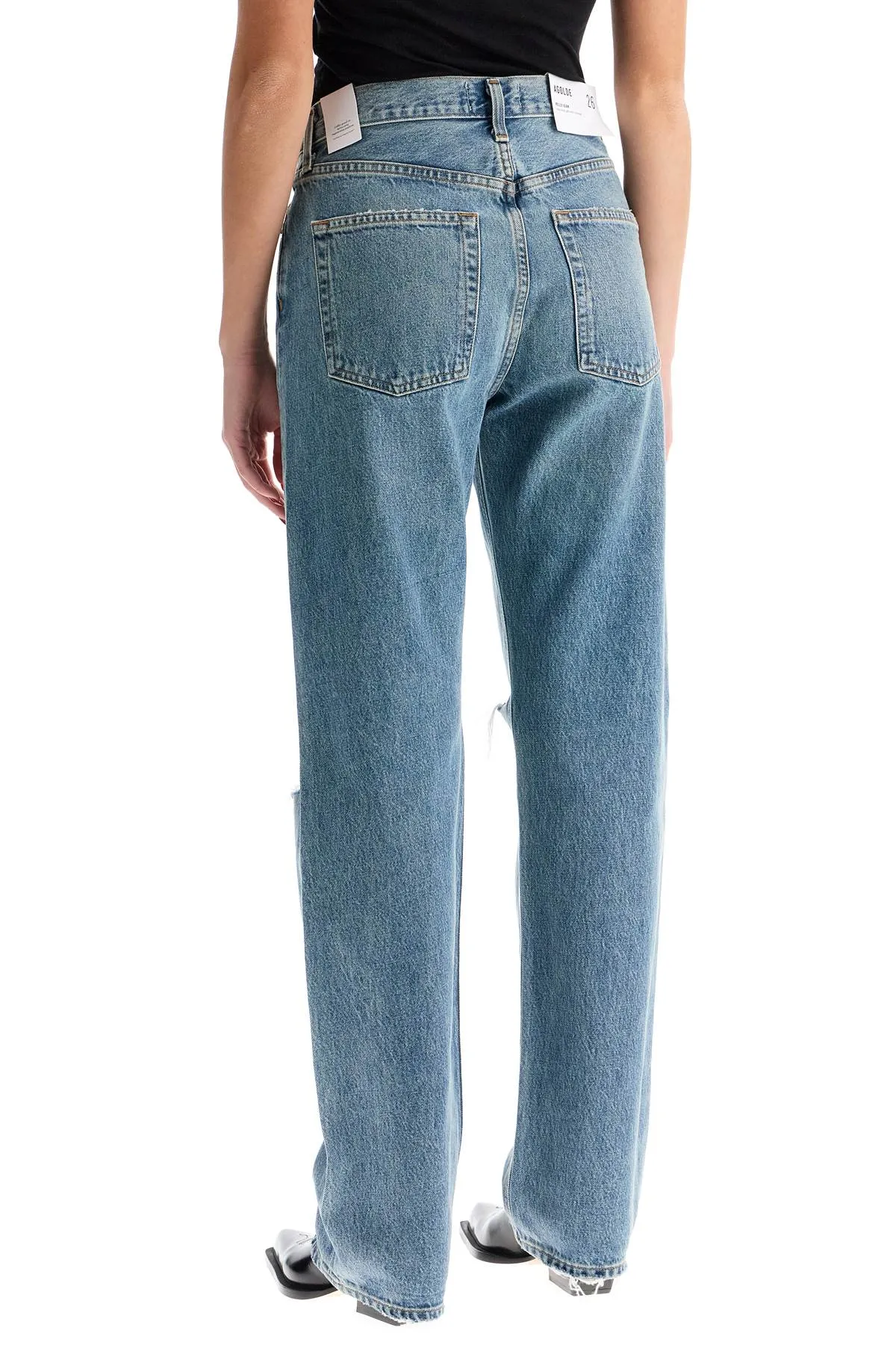 Agolde Relaxed Straight Fit Kelly Used Effect Jeans