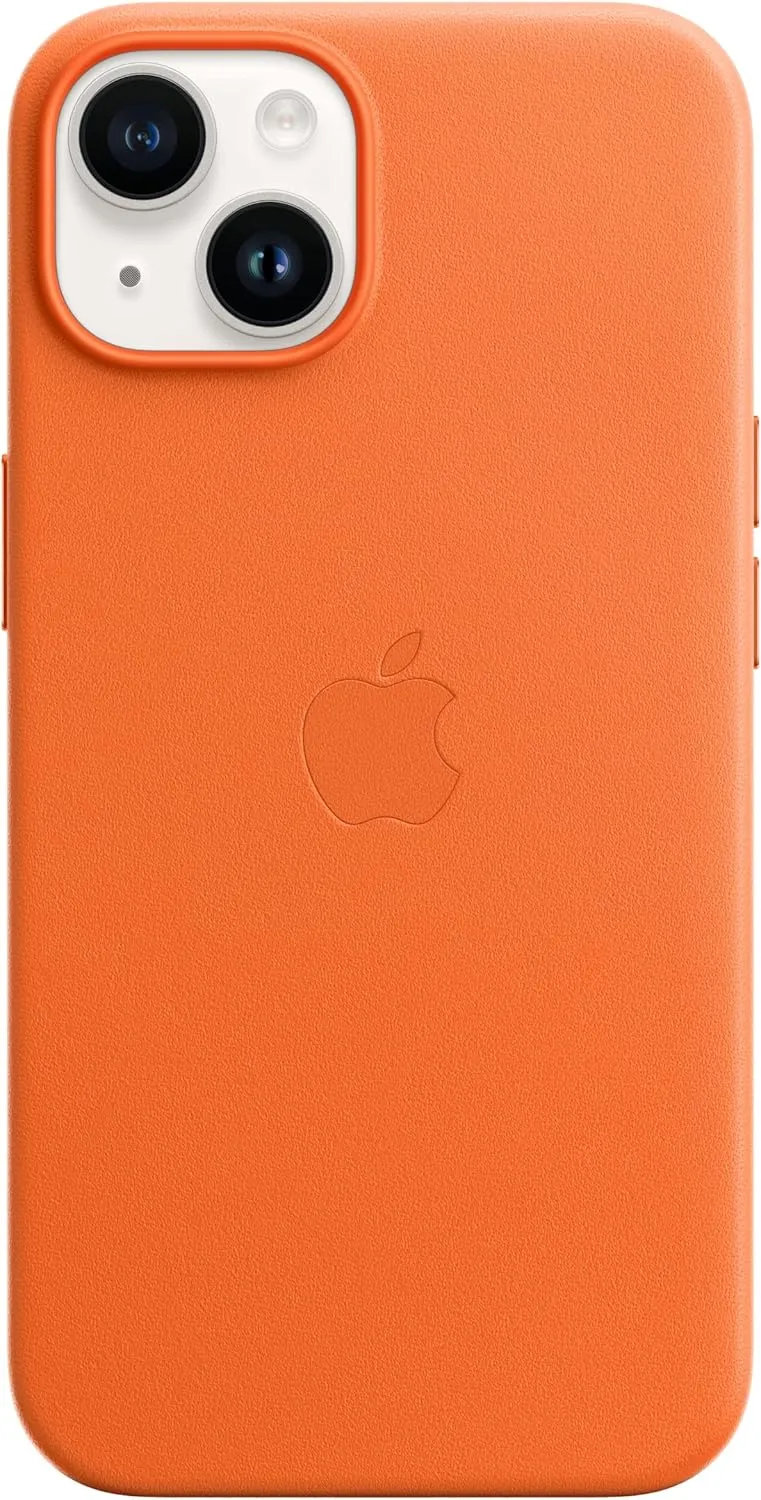 Apple iPhone 14 Leather Case with MagSafe - Orange 