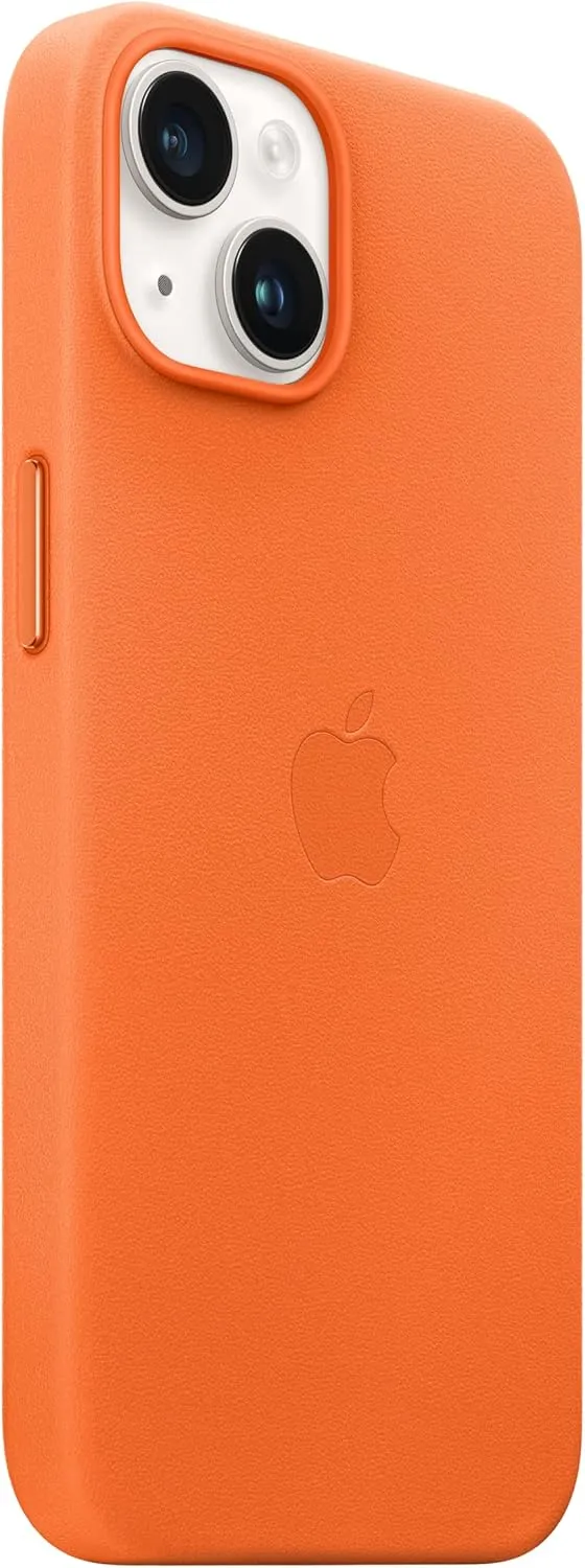 Apple iPhone 14 Leather Case with MagSafe - Orange 