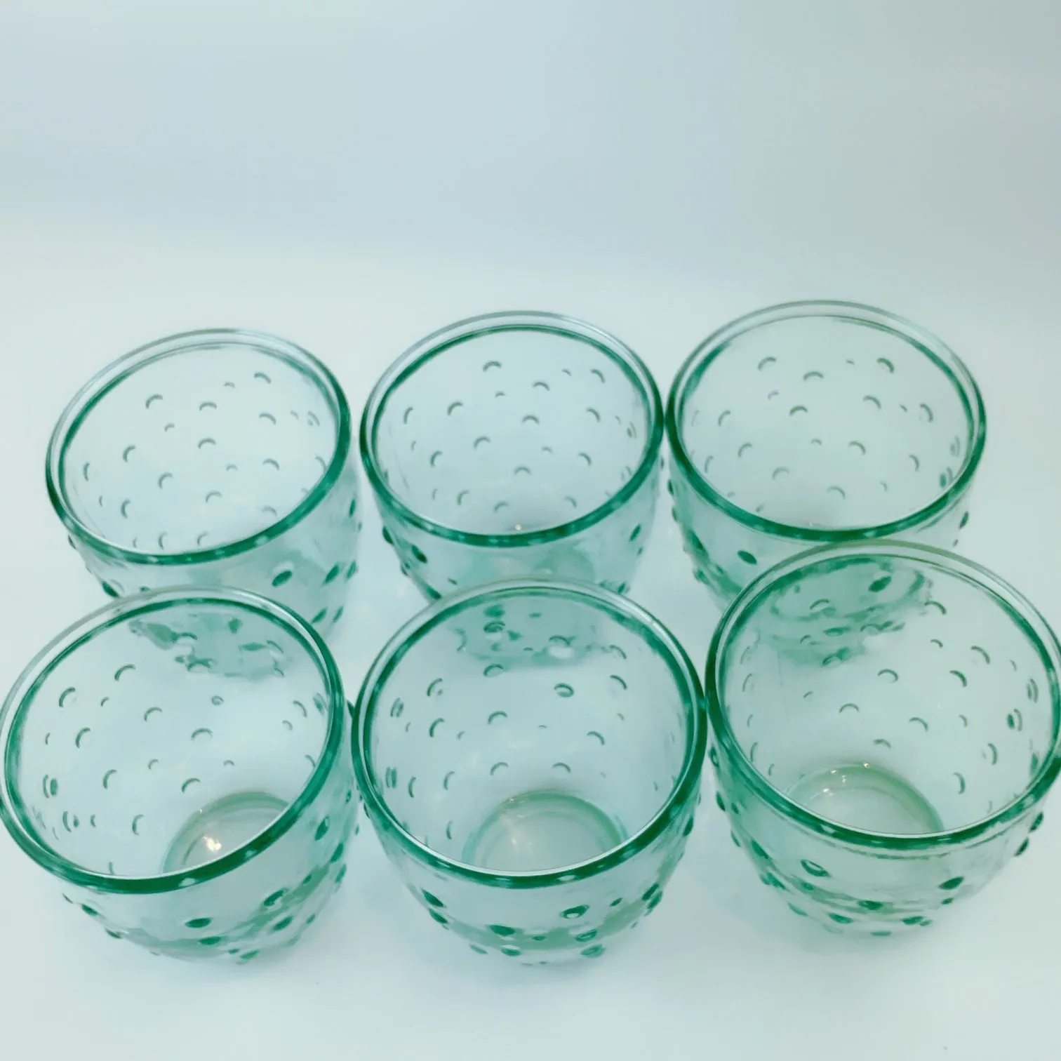 Authentic San Miguel Drinking Glasses 100% Recycled Glass - Set of 6 (14 oz) Dot Dot