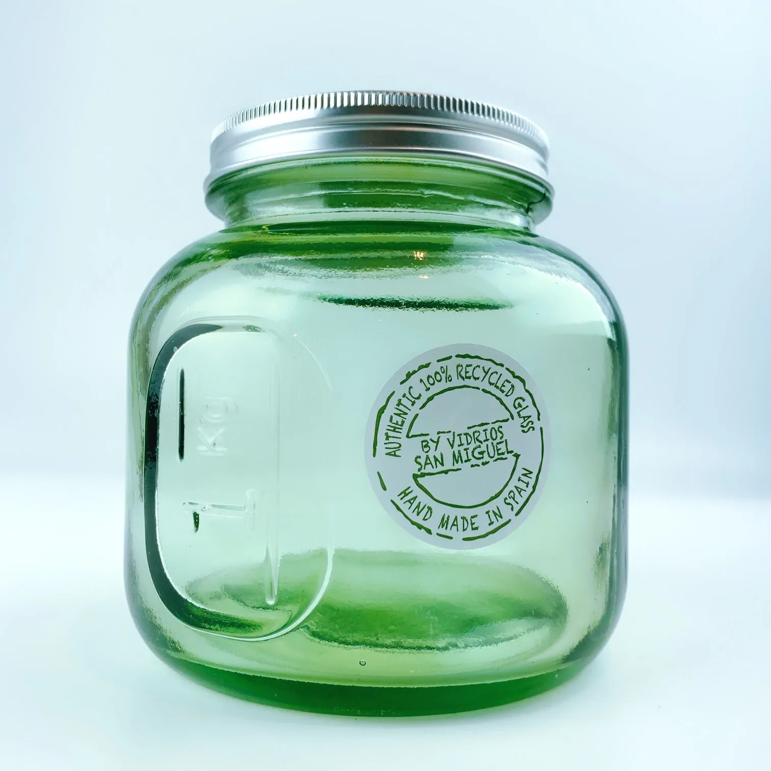 Authentic San Miguel Glasses 100% Recycled Glass Jar - Green 36 oz