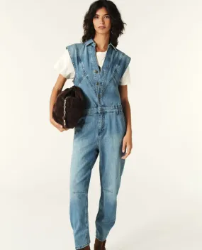 Ba&sh Figo Light Blue Denim Jumpsuit