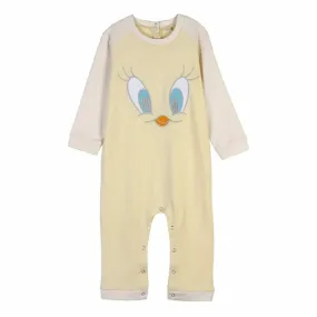 Baby's Long-sleeved Romper Suit Looney Tunes Grey Yellow