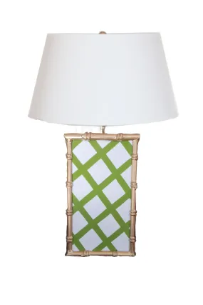 Bamboo Lamp in Green Lattice