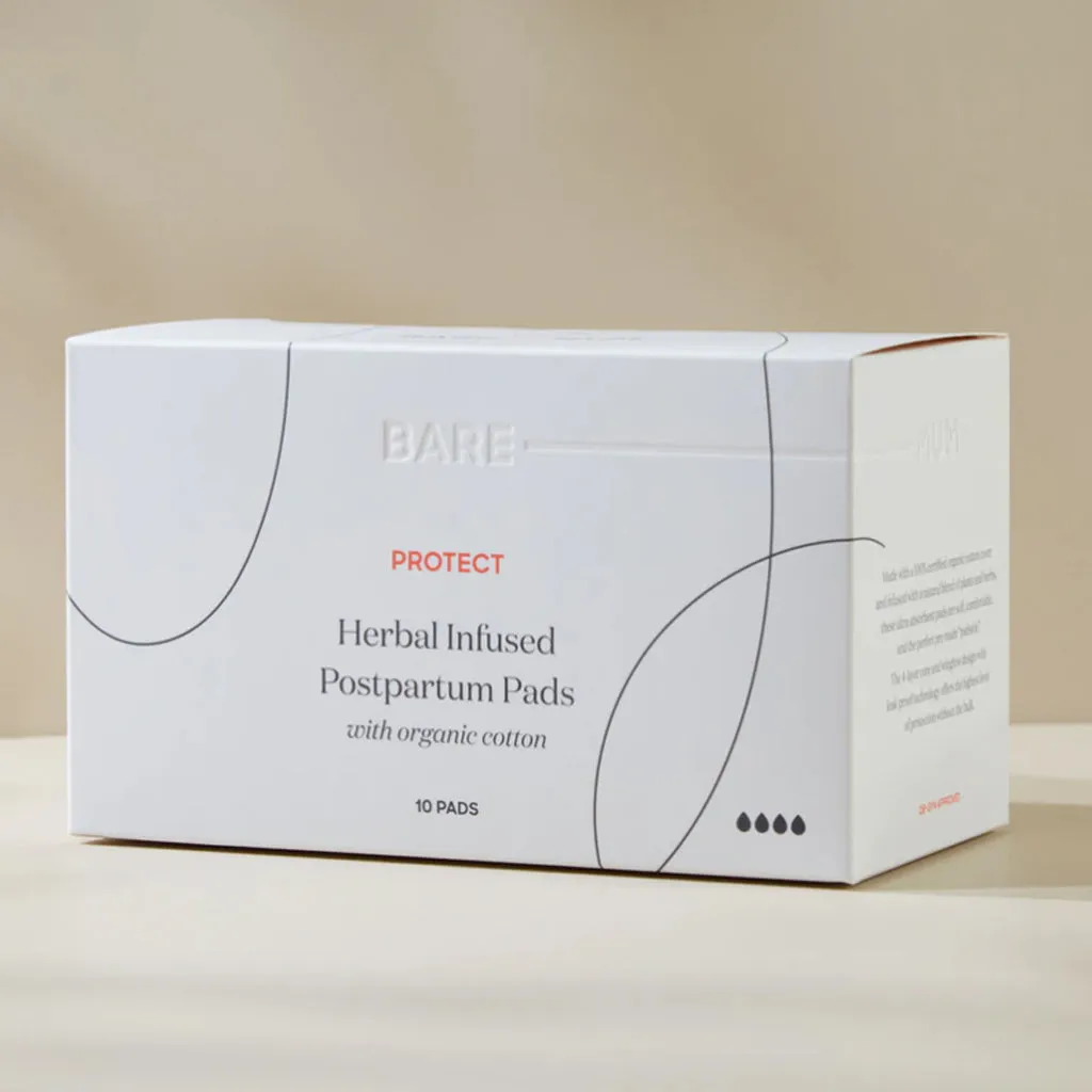 Bare Mum Herbal Infused Postpartum 10Pk Pads