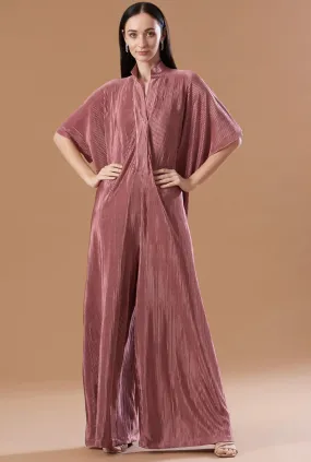 Blush pink  kaftan Pleated jumpsuit