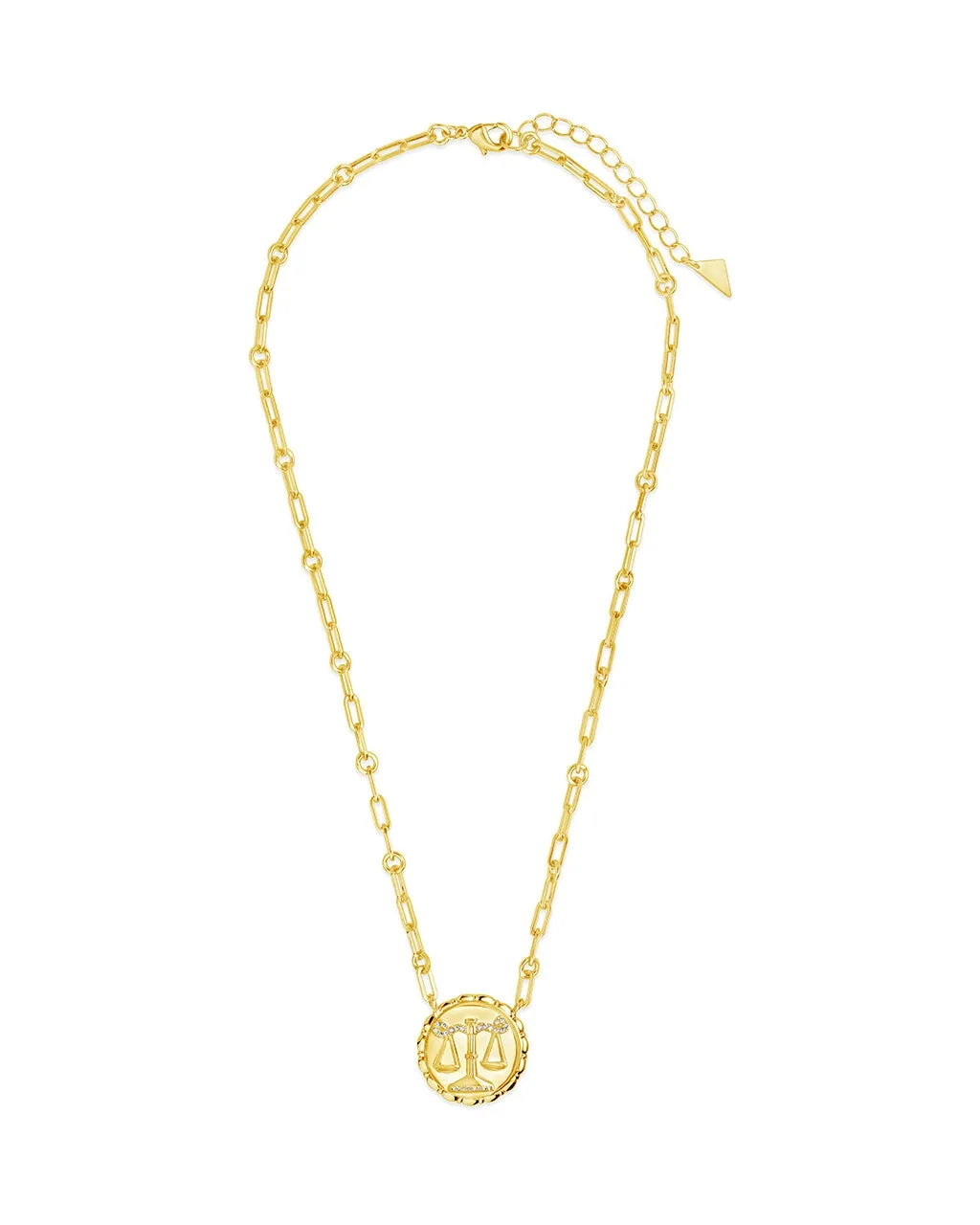 Bold CZ Zodiac Link Pendant Necklace