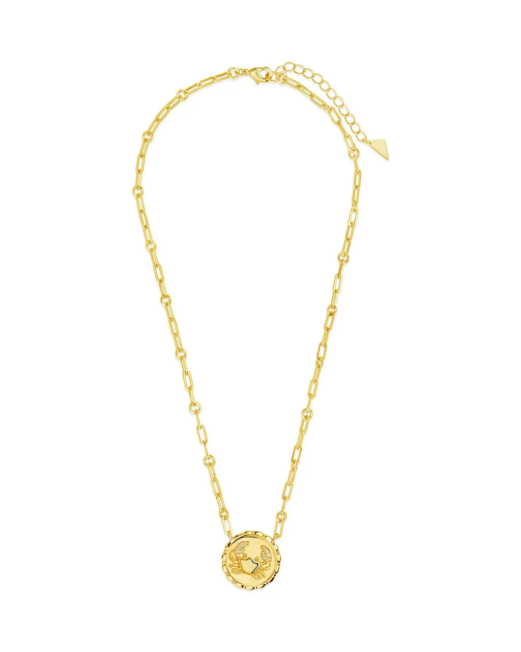 Bold CZ Zodiac Link Pendant Necklace