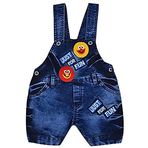 Boys Striped Denim Dungaree Set