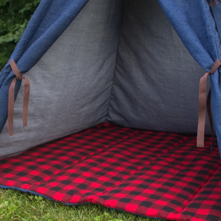 Buffalo Check Teepee Mat Baby Mat with Red and Black Checks