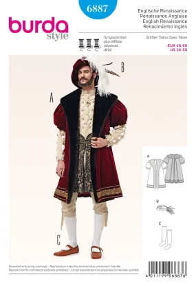 Burda 6887 Mens' Renaissance Costume Pattern