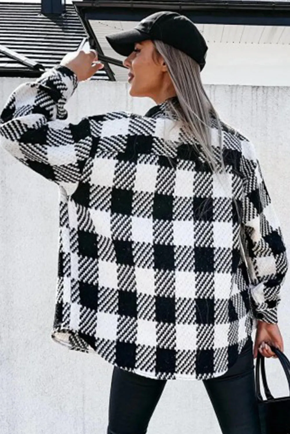 Button-Up Flannel Shirt Jacket