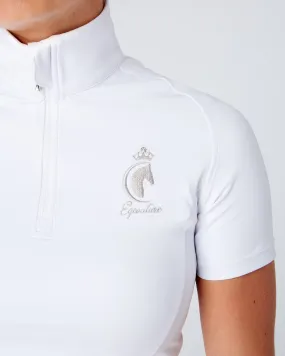 Competition Equestrian Base Layer Short Sleeved Show Shirt - Pure White