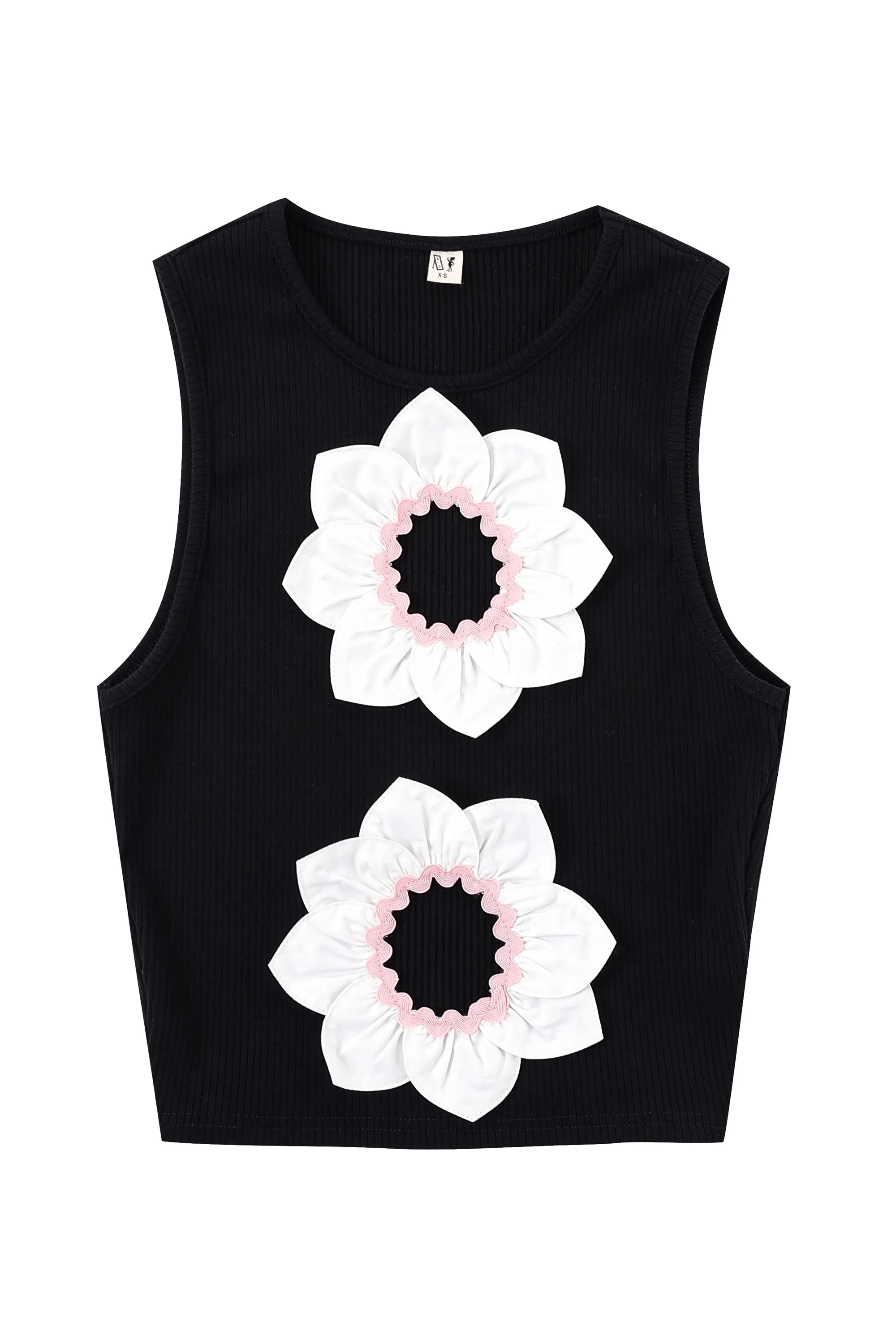 Double Daisy Cut Out Tencel Rib Tank