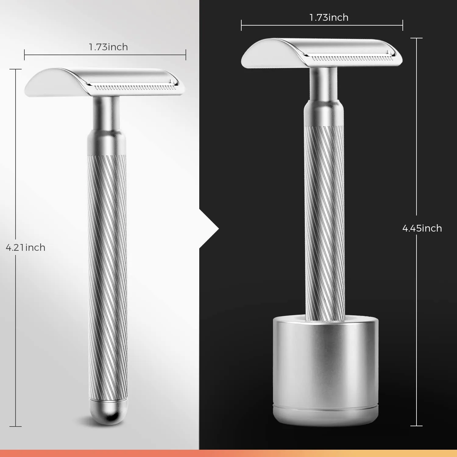 Double Edge Safety Razor with Stand, Durable, Long-Lasting Stainless Steel Construction