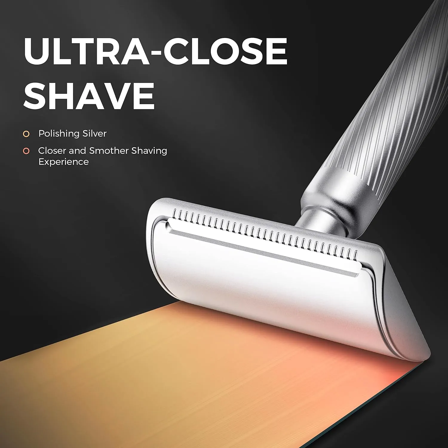 Double Edge Safety Razor with Stand, Durable, Long-Lasting Stainless Steel Construction