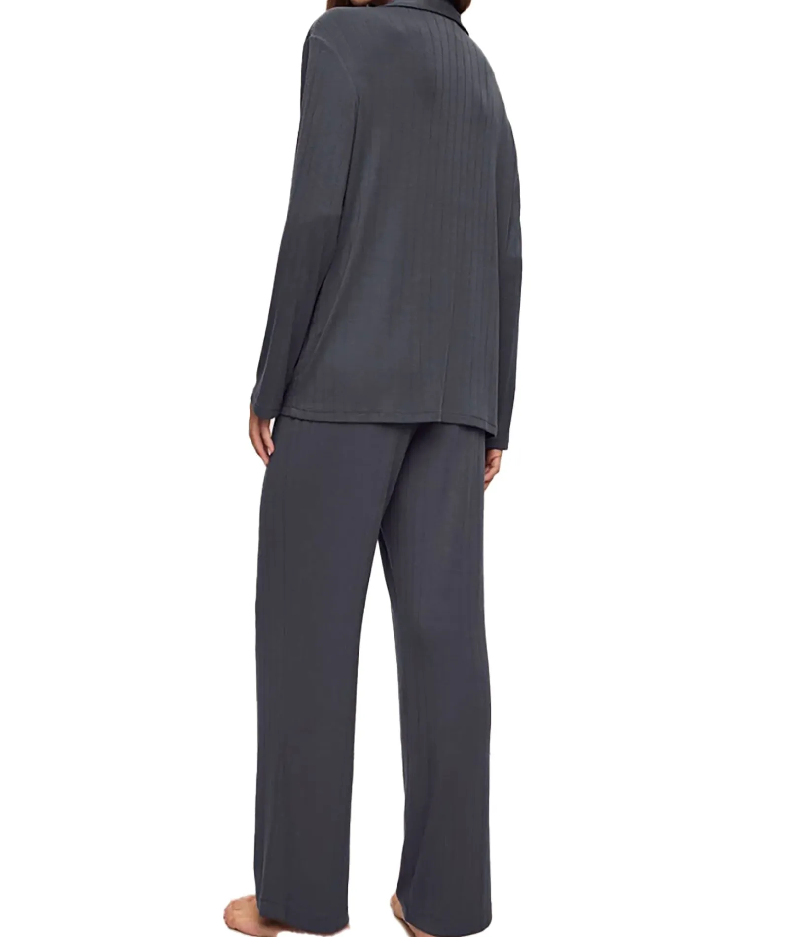 Eberjey Women Gisele Rib Long PJ Set Graphite