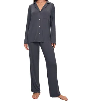 Eberjey Women Gisele Rib Long PJ Set Graphite