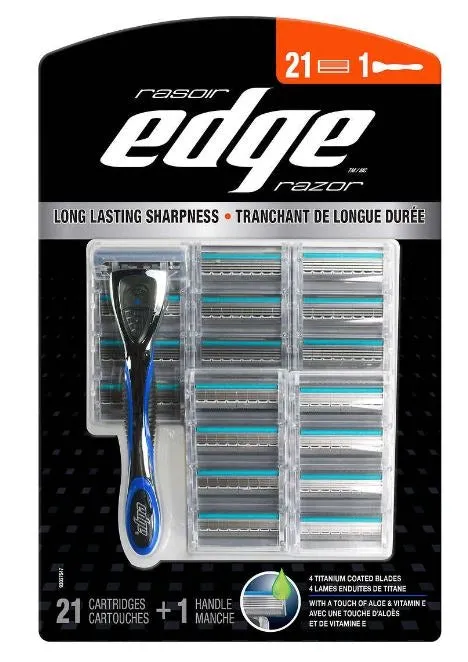 Edge Long lasting Sharpness Razor for men - 21 Cartridges & 1 Handle