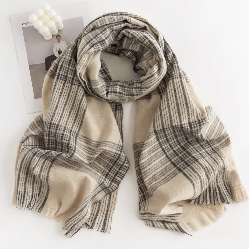 FH23-5210 Lattice stripe winter scarf