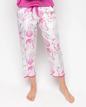 Fifi Flamingo Print Cropped Pyjama Bottoms