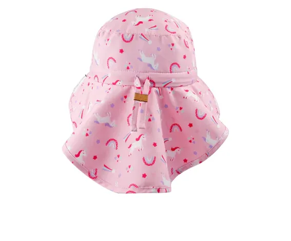 Flap Jack Kids Sun Hat with Neck Cape - Unicorn