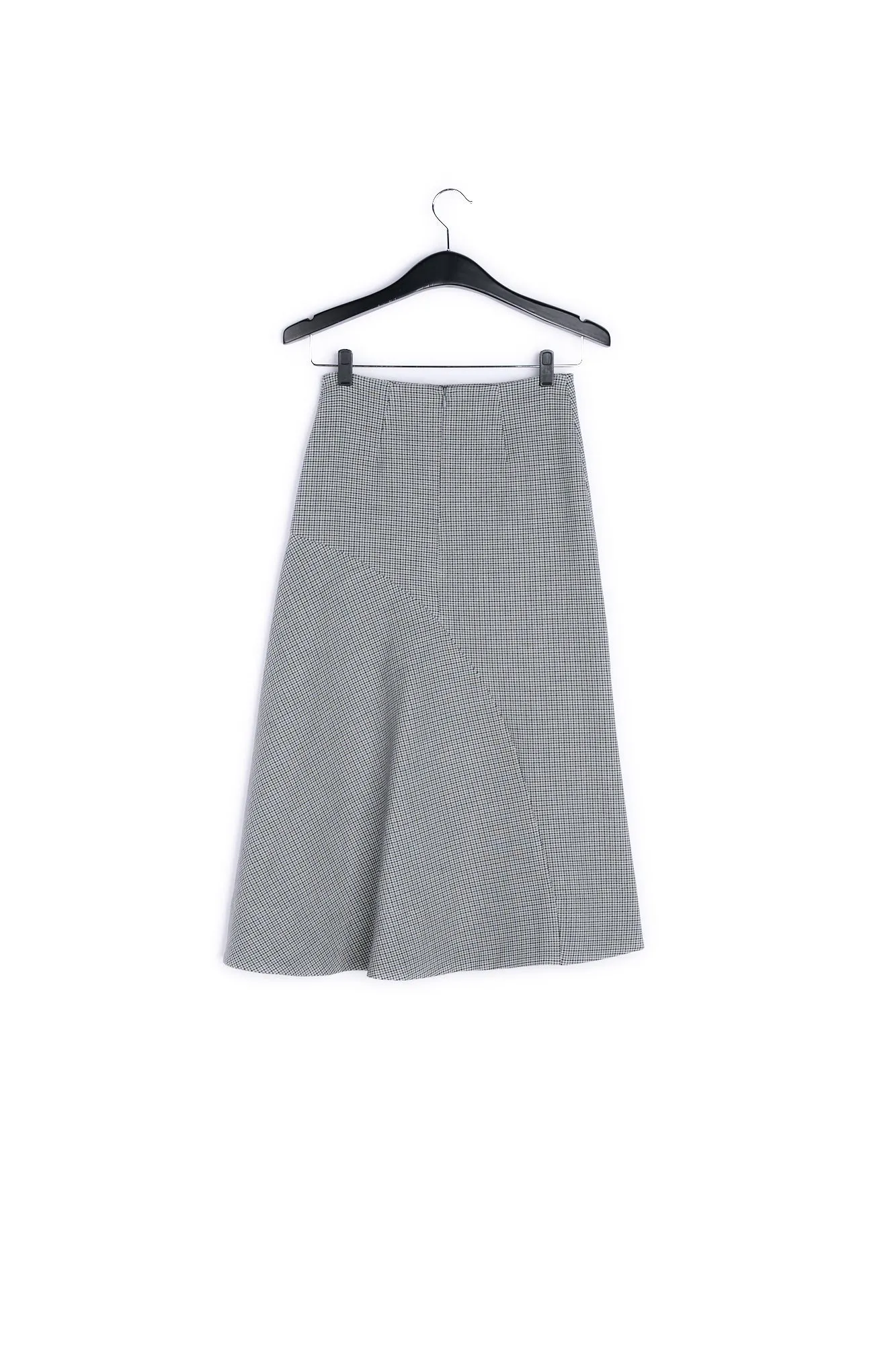 Grey houndstooth midi skirt