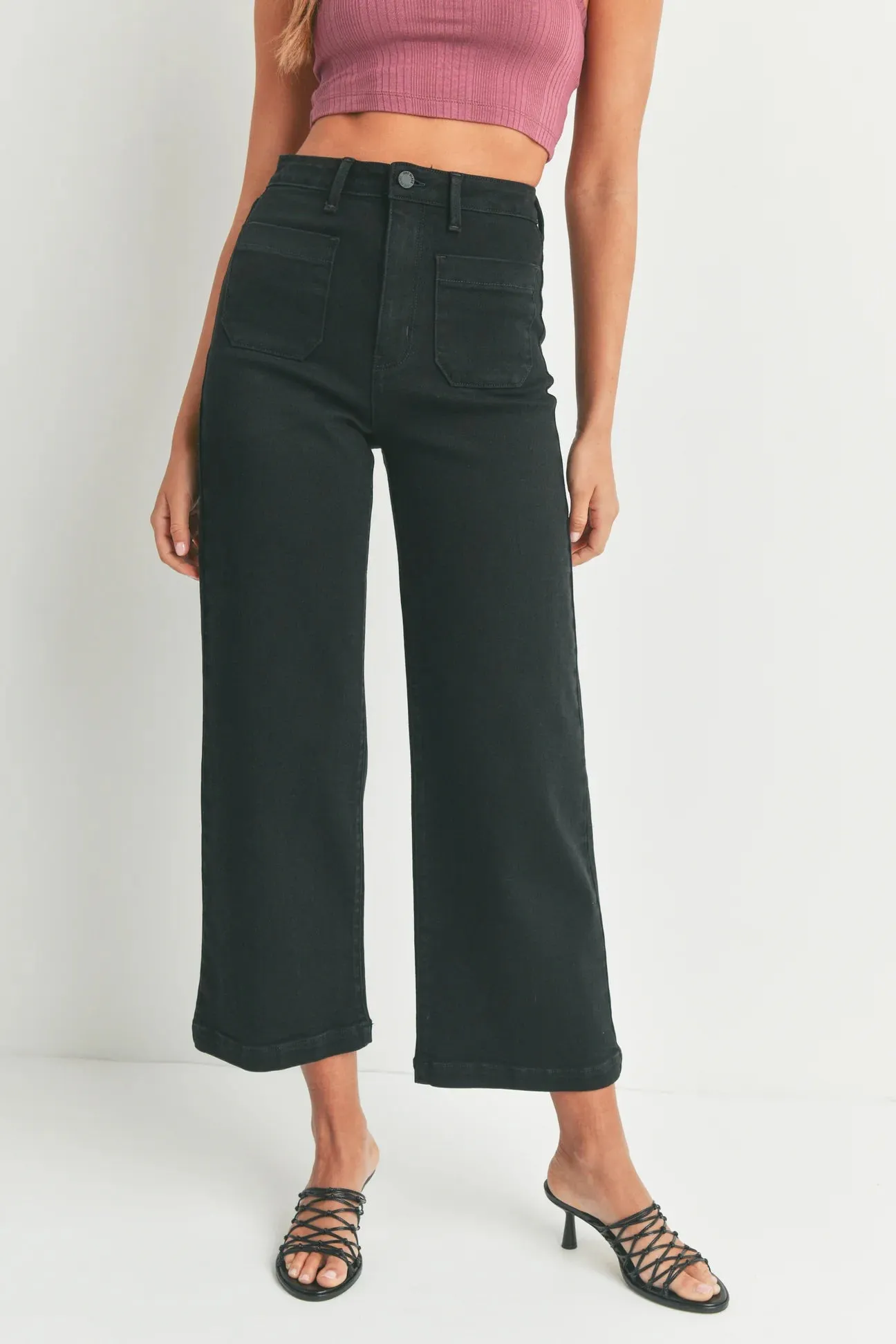 Just Black Patch Pocket Wide Leg