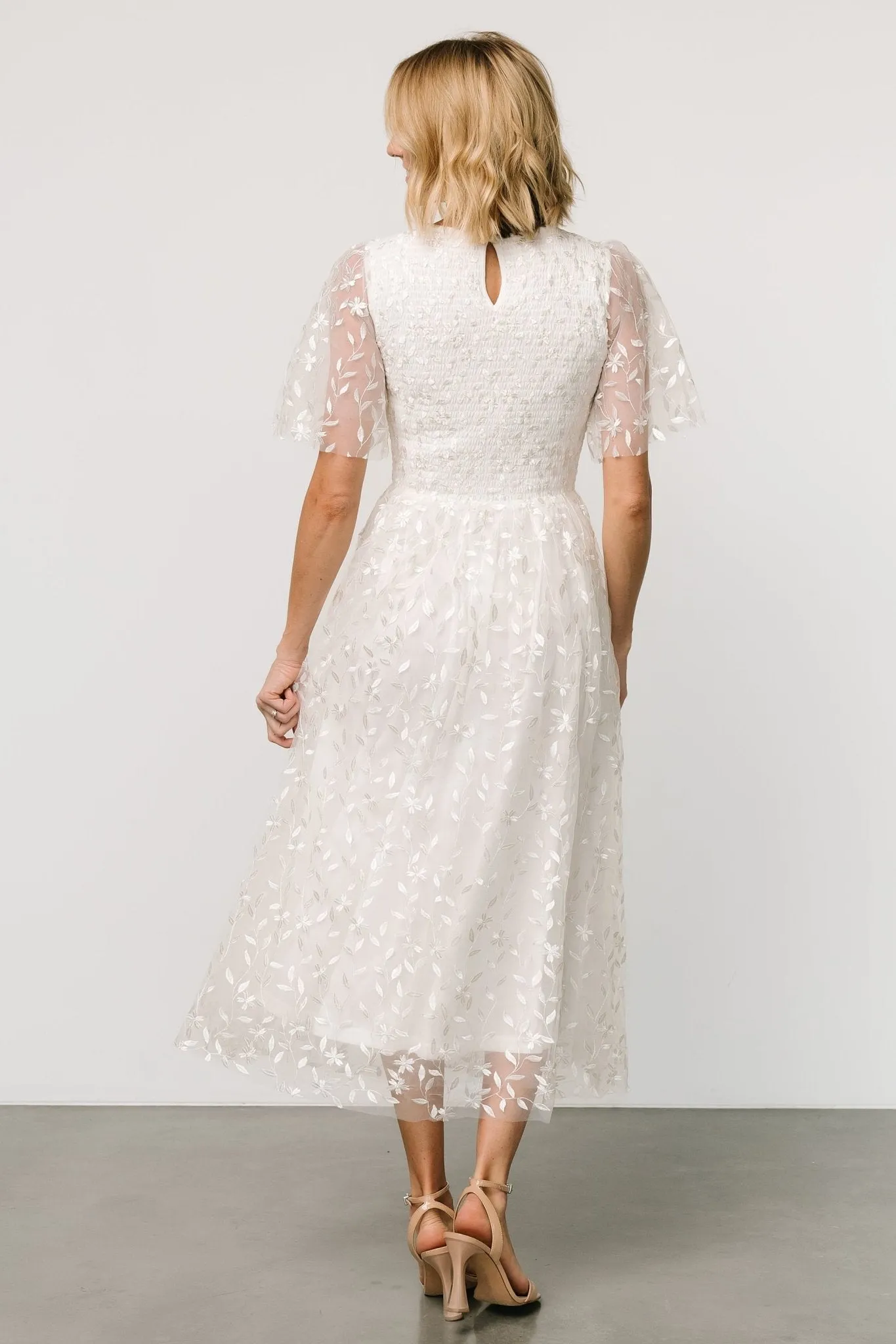 Kendra Embroidered Dress | White