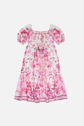 KIDS MIDI DRESS WITH PUFF SLEEVE 12-14 BOTANICAL NOVELLA