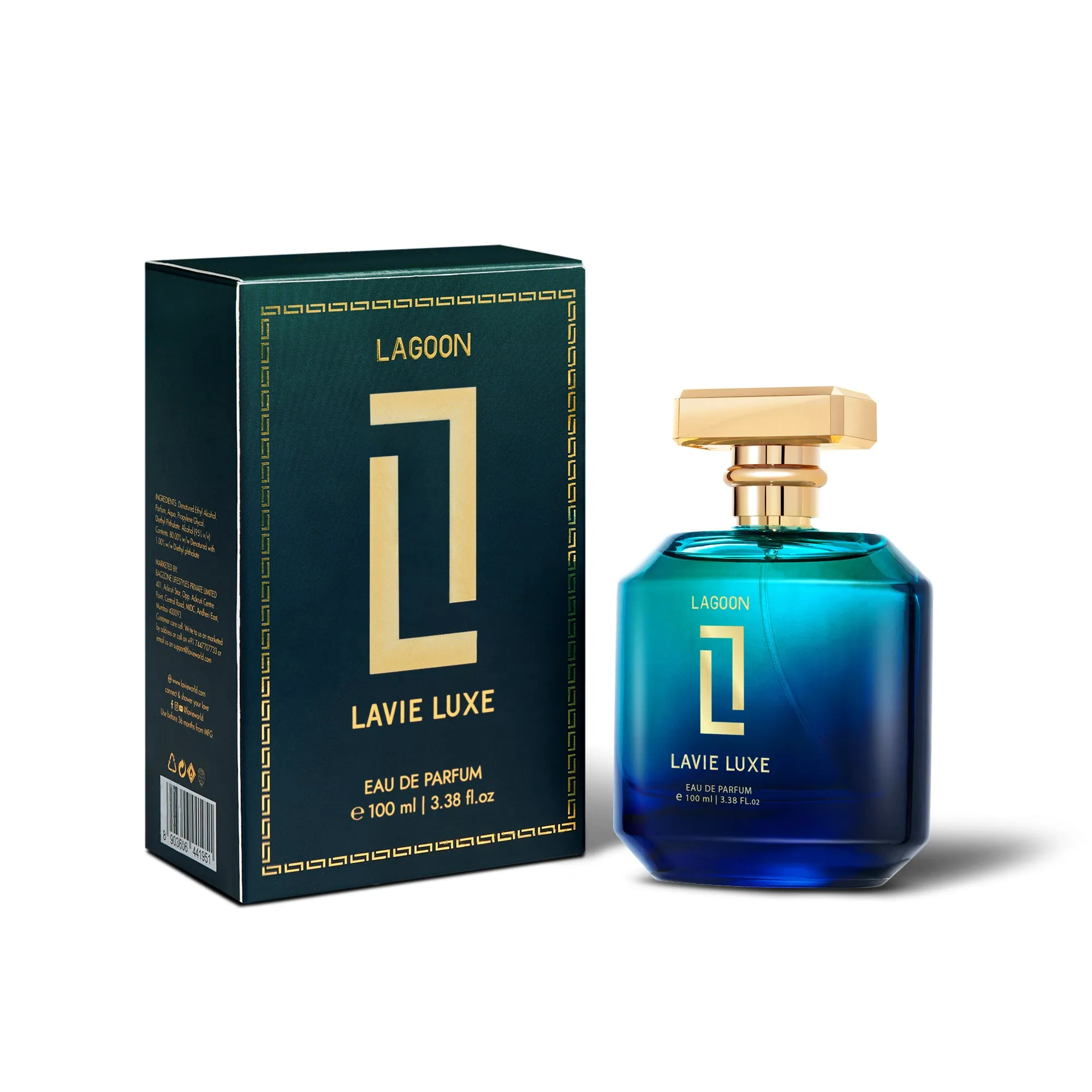 Lavie Luxe Lagoon Luxury Woman Eau De Parfum 100 ml ǀ  Perfume with scents Mandarin Orange, Lavender & Patchouli  -  Blue