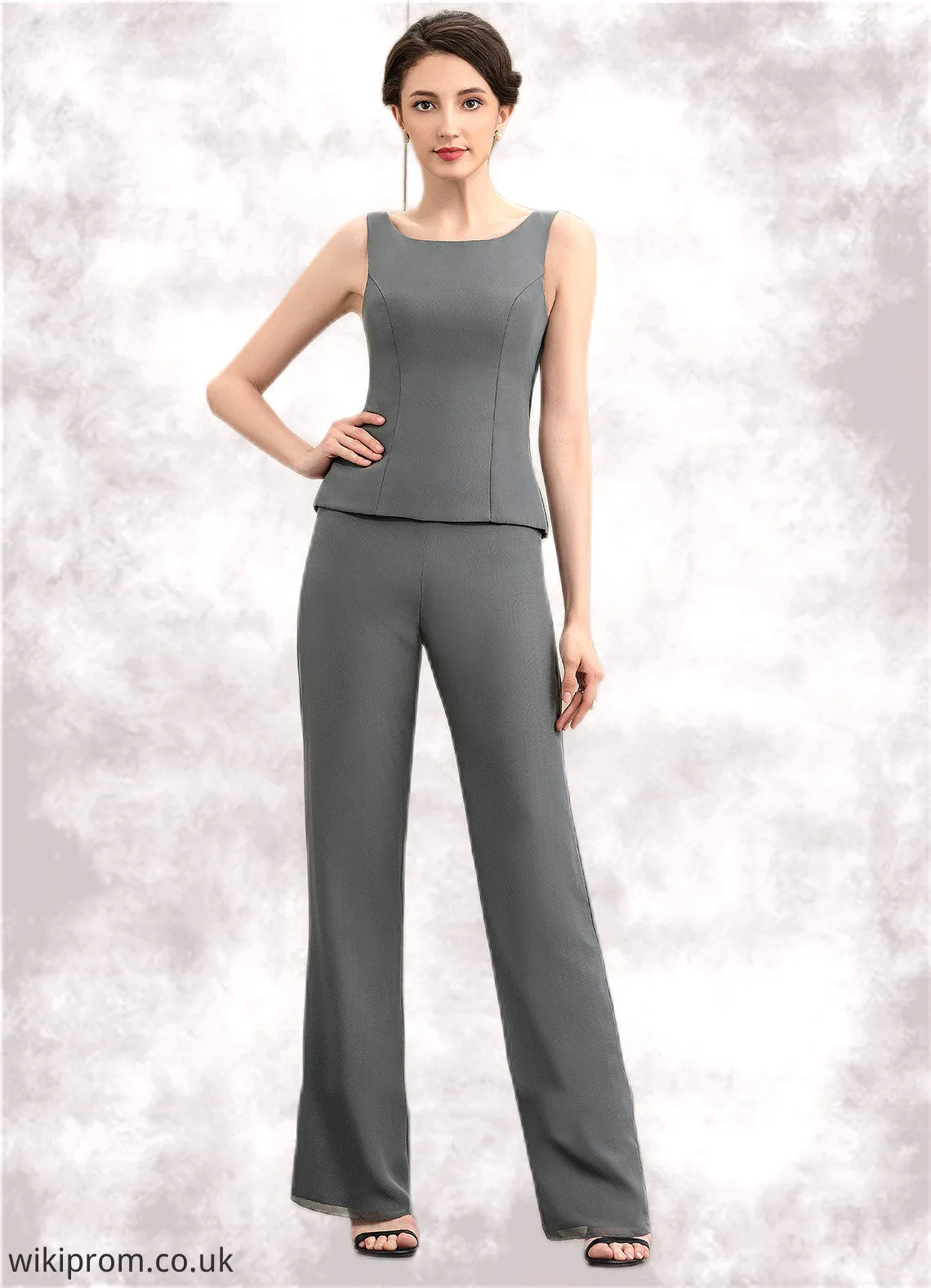 Lorelei Jumpsuit/Pantsuit Scoop Neck Ankle-Length Chiffon Mother of the Bride Dress SWK126P0014890