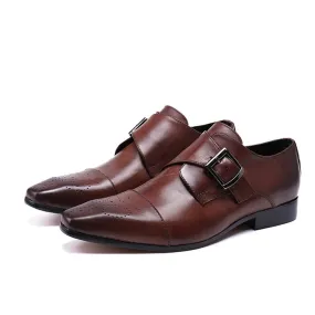 Low Top Monk Strap Captoe Slip on Men Oxfords