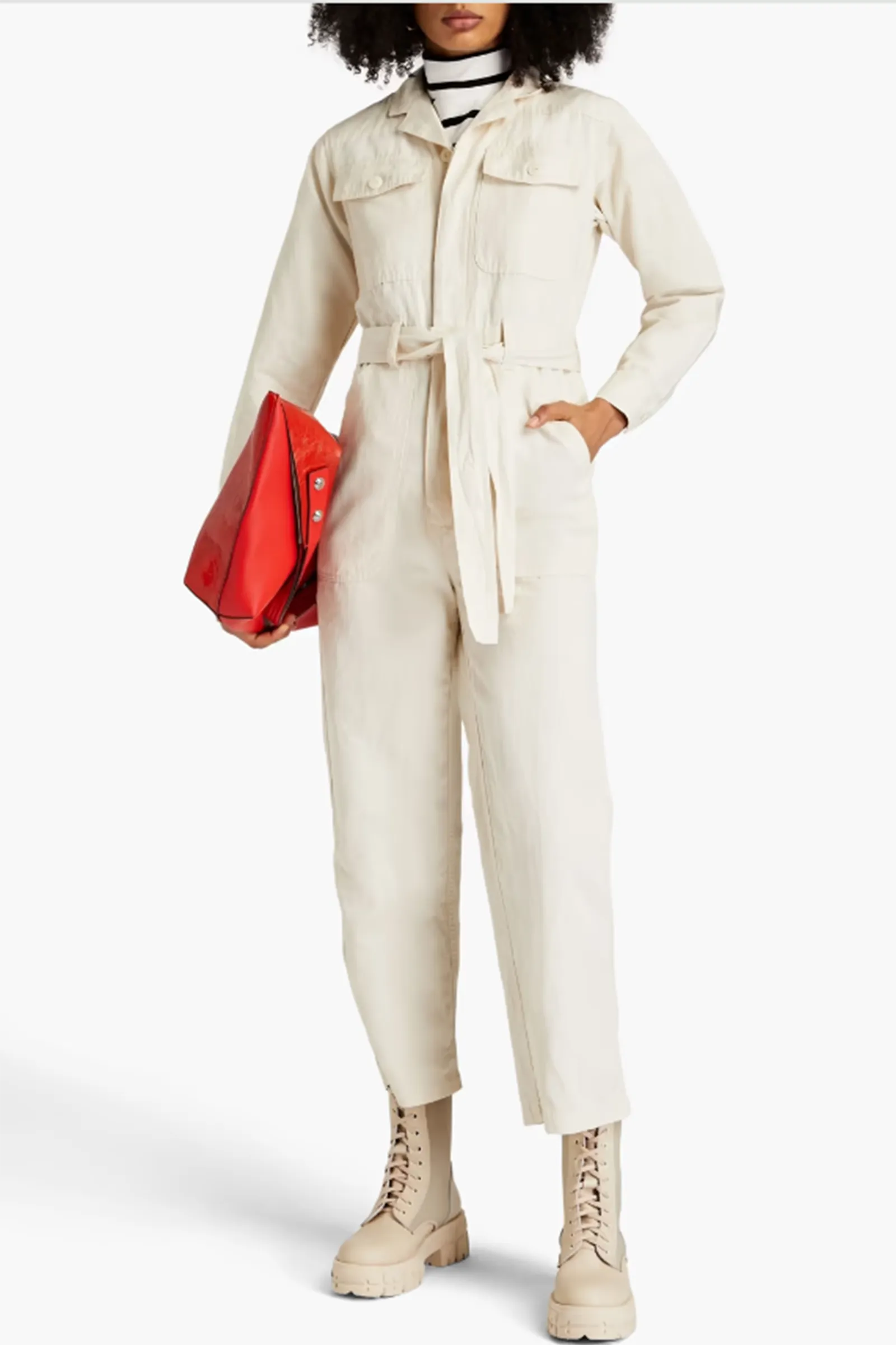 Mel Slub Cotton And Linen-Blend Twill Jumpsuit