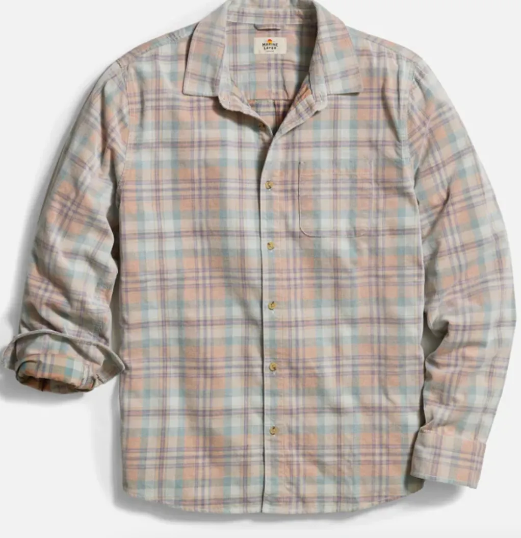 Men's Lightweight Plaid Corduroy Shirt