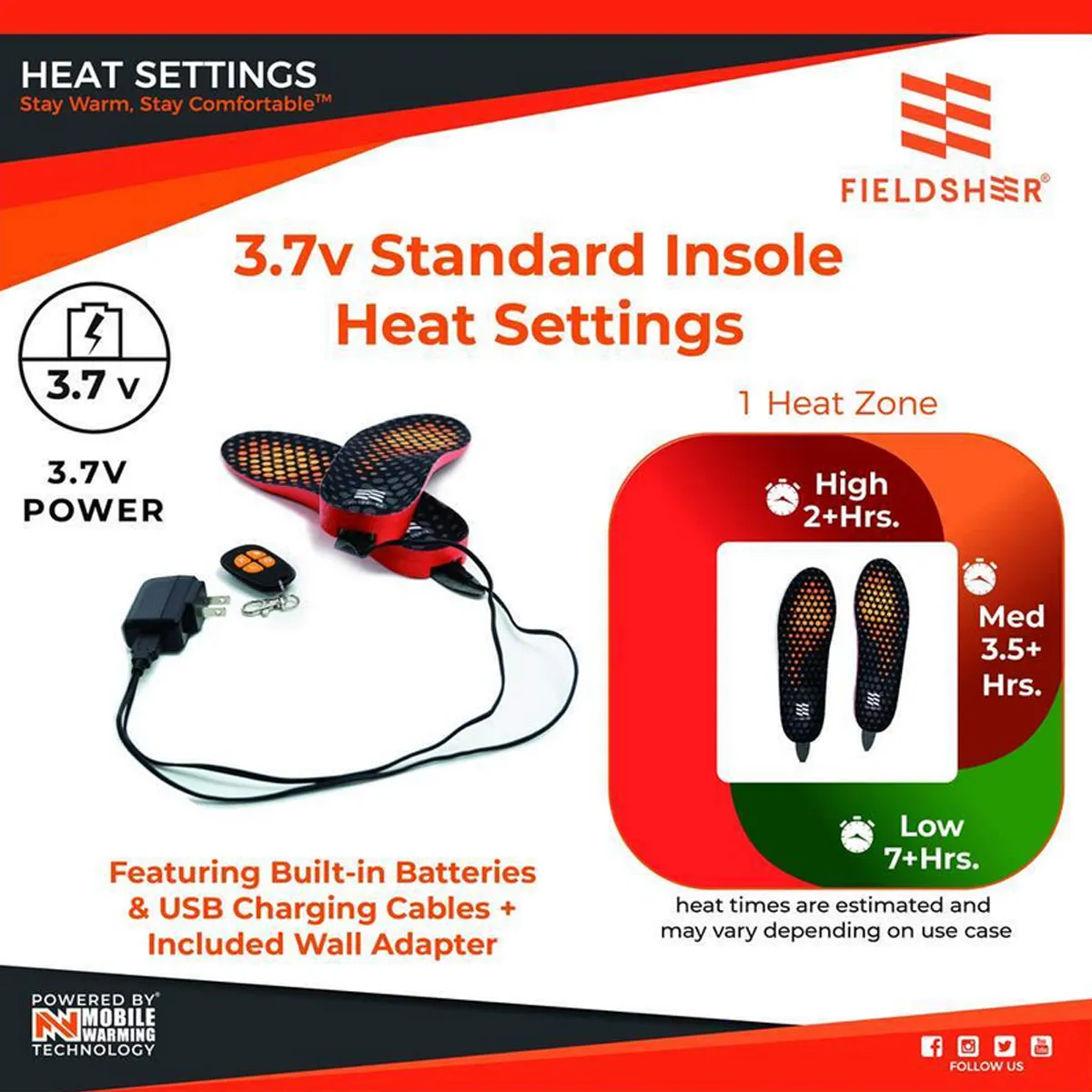 Mobile Warming Heated Insoles For Boots