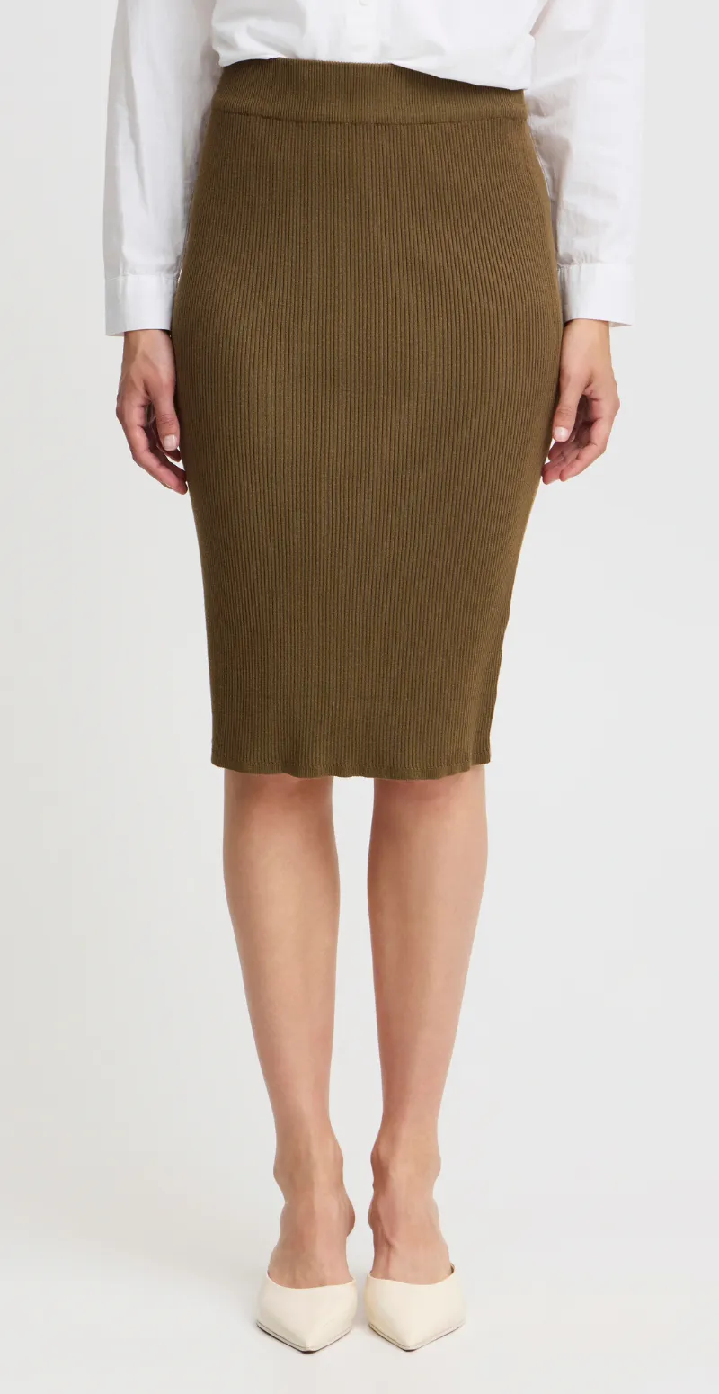 Morla pencil skirt oliven