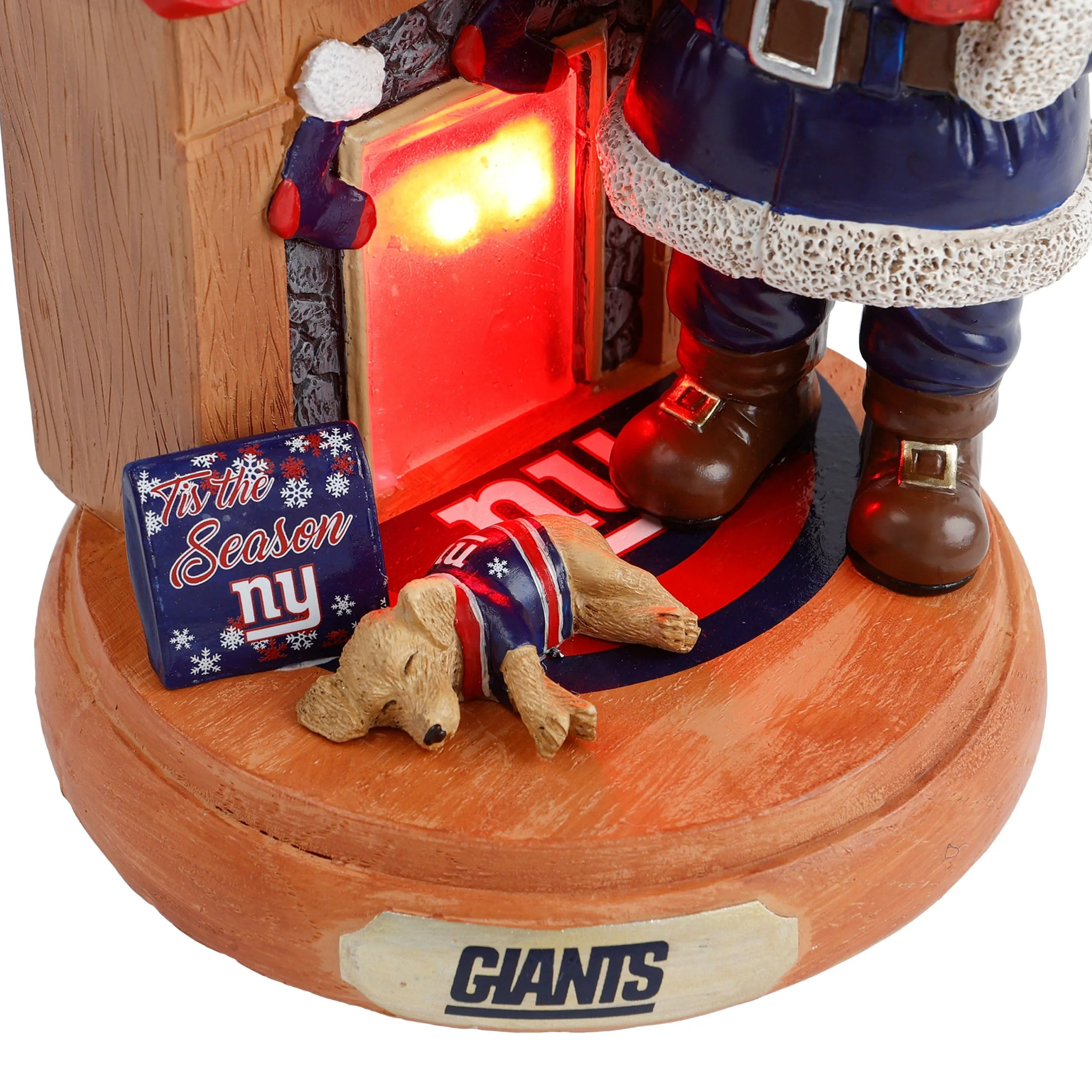 New York Giants NFL Santa Fireplace Figurine