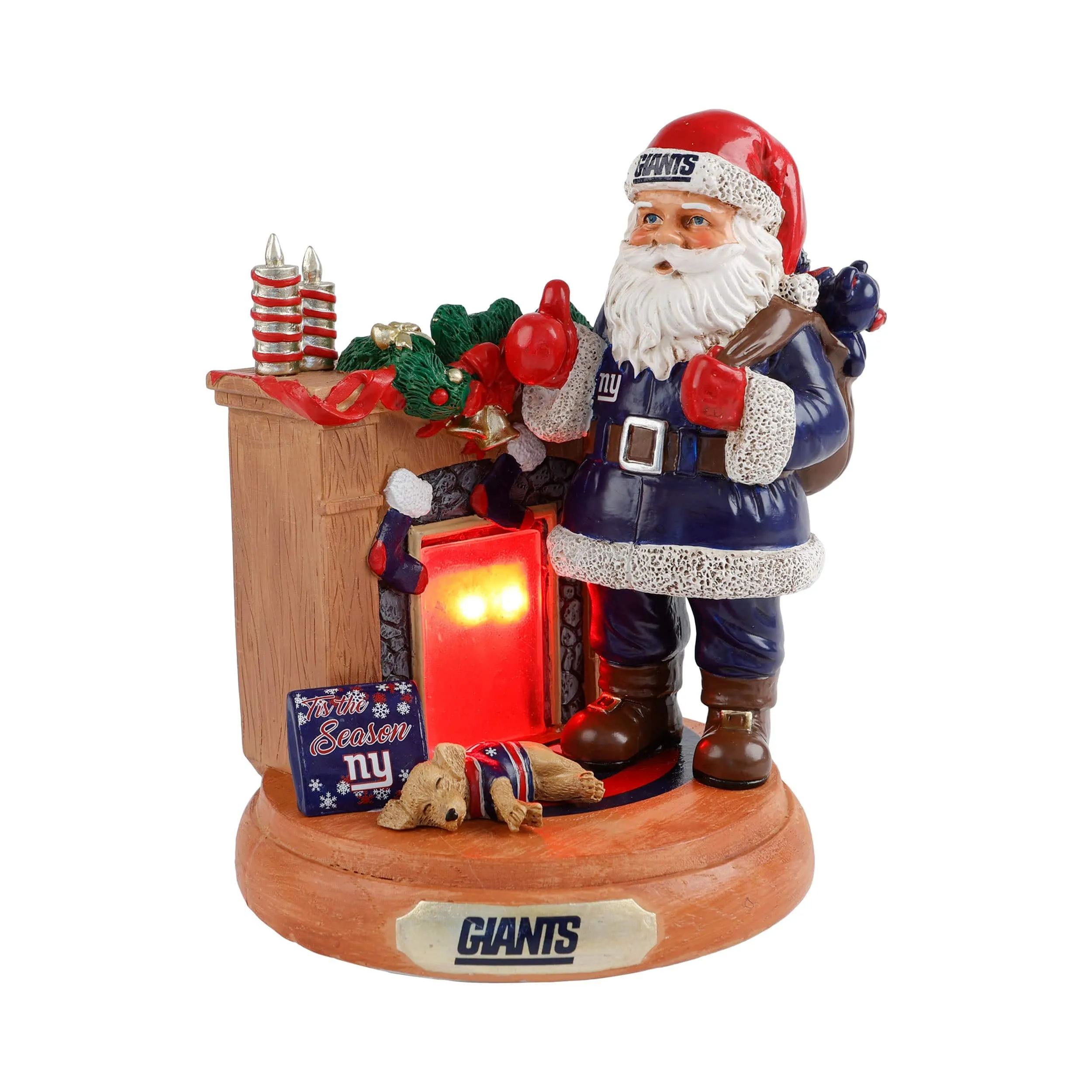 New York Giants NFL Santa Fireplace Figurine