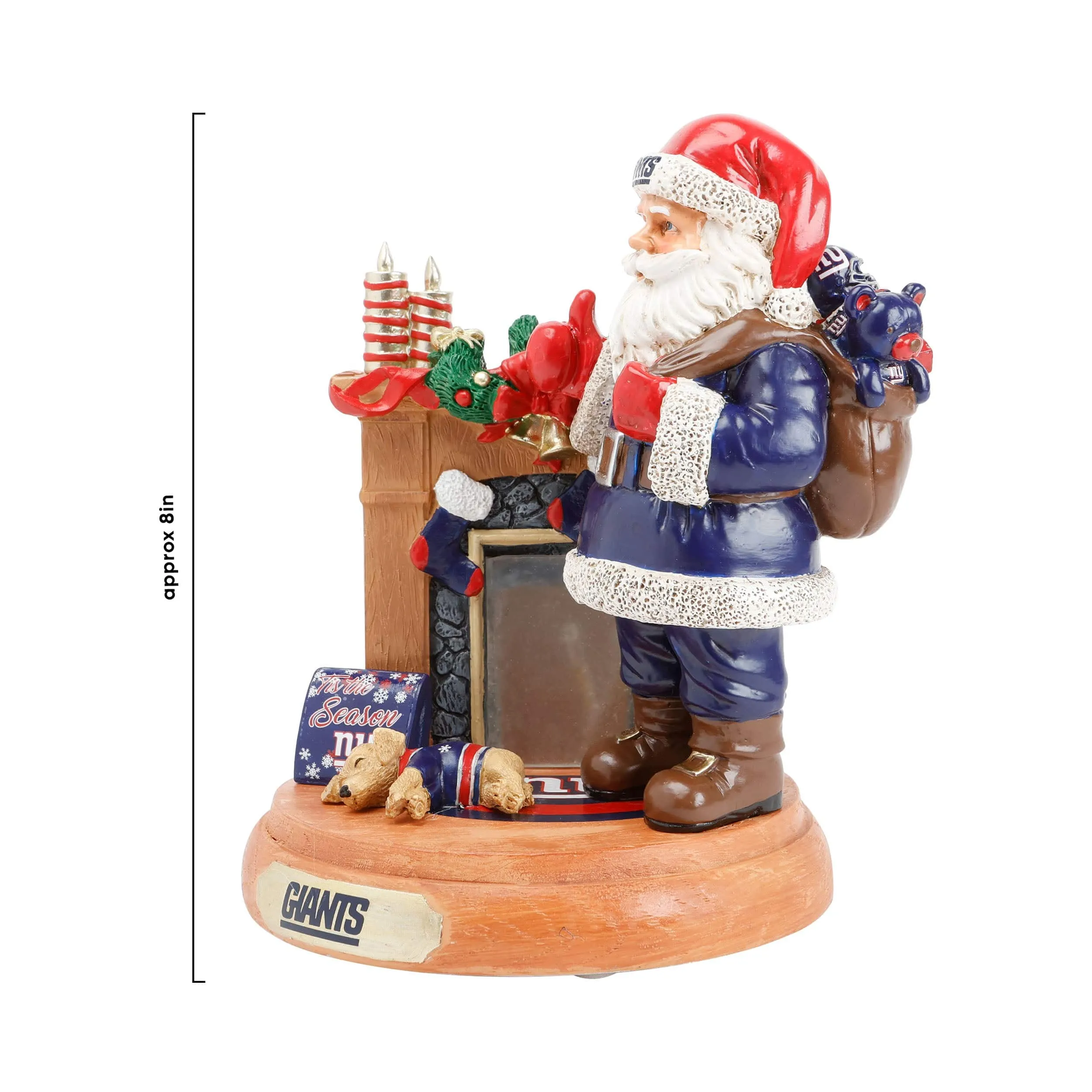 New York Giants NFL Santa Fireplace Figurine