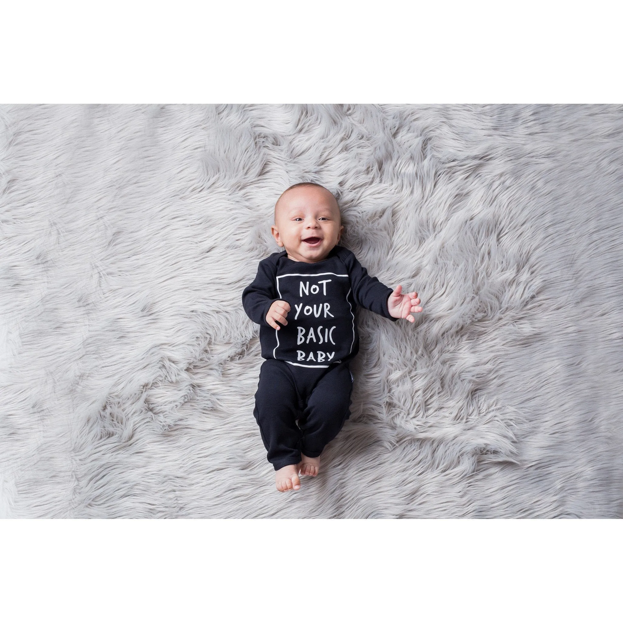 'Not Your Basic Baby' Romper Grey