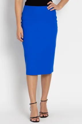 Paula Ryan - Panelled Basque Pencil Skirt in Greek Blue